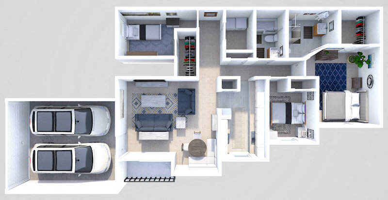 Phase II - Lower 3 Bed 2 Bath floor plan